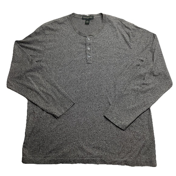 Banana Republic Other - Banana Republic Sweater Mens Large Gray Henley Pullover Long Sleeve 2XL